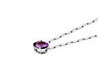 Lab Created Sapphire Rhodium Over Sterling Silver Paperclip Necklace 2.35ctw