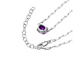 Lab Created Sapphire Rhodium Over Sterling Silver Paperclip Necklace 2.35ctw