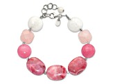 Sterling Silver Pink Agate/Pink/Jade/Rose Quartz/Crystal Bracelet