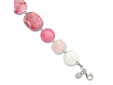 Sterling Silver Pink Agate/Pink/Jade/Rose Quartz/Crystal Bracelet