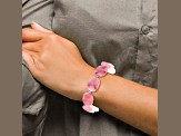 Sterling Silver Pink Agate/Pink/Jade/Rose Quartz/Crystal Bracelet