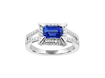 Picture of 14K White Gold Tanzanite and Diamond Ring, 1.36ctw