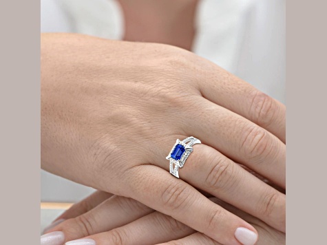 14K White Gold Tanzanite and Diamond Ring, 1.36ctw