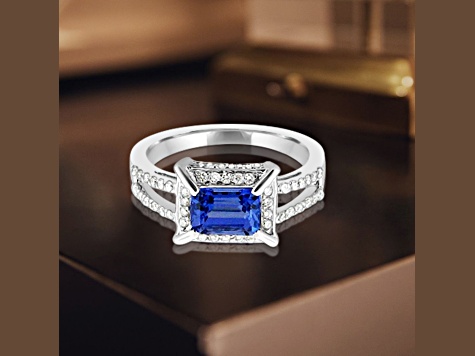 14K White Gold Tanzanite and Diamond Ring, 1.36ctw