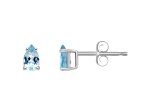 5x3mm Pear Shape Aquamarine 14k White Gold Stud Earrings