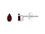5x3mm Pear Shape Garnet 14k White Gold Stud Earrings