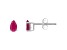 5x3mm Pear Shape Ruby 14k White Gold Stud Earrings