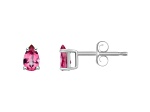 5x3mm Pear Shape Pink Topaz 14k White Gold Stud Earrings