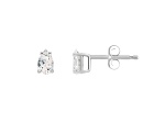 5x3mm Pear Shape White Topaz 14k White Gold Stud Earrings