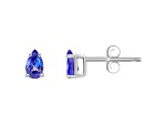 5x3mm Pear Shape Tanzanite 14k White Gold Stud Earrings