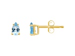 5x3mm Pear Shape Aquamarine 14k Yellow Gold Stud Earrings