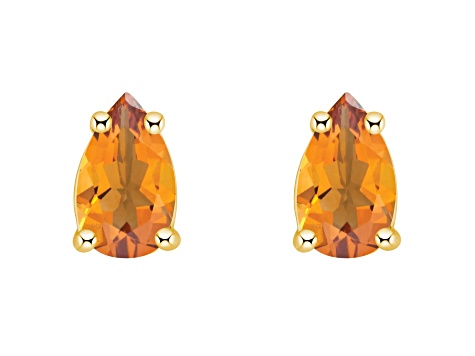 5x3mm Pear Shape Citrine 14k Yellow Gold Stud Earrings