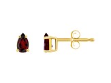 5x3mm Pear Shape Garnet 14k Yellow Gold Stud Earrings