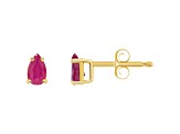 5x3mm Pear Shape Ruby 14k Yellow Gold Stud Earrings