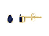 5x3mm Pear Shape Sapphire 14k Yellow Gold Stud Earrings