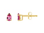 5x3mm Pear Shape Pink Topaz 14k Yellow Gold Stud Earrings