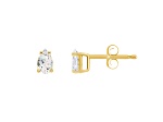 5x3mm Pear Shape White Topaz 14k Yellow Gold Stud Earrings