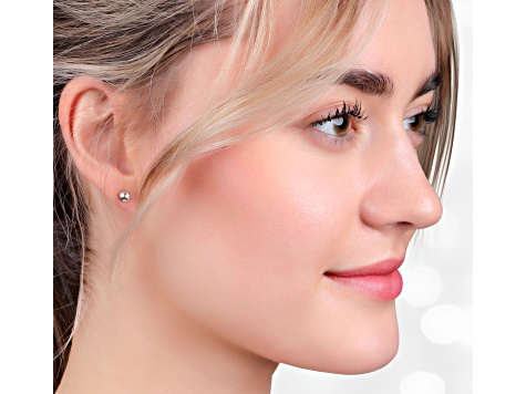 14K White Gold Ball Stud Earrings (3-Pair-Pack)