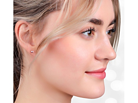 14K Rose Gold Ball Stud Earrings (3-Pair-Pack)