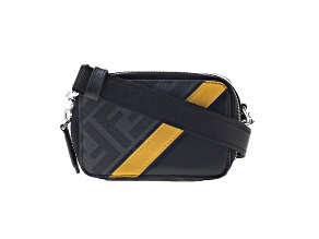 Fendi FF Diagonal Stripe Black Mini Camera Crossbody Bag