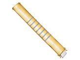 14K Yellow Gold with White Rhodium Diamond Wide Band 7.25-inch Bracelet 1.35ctw