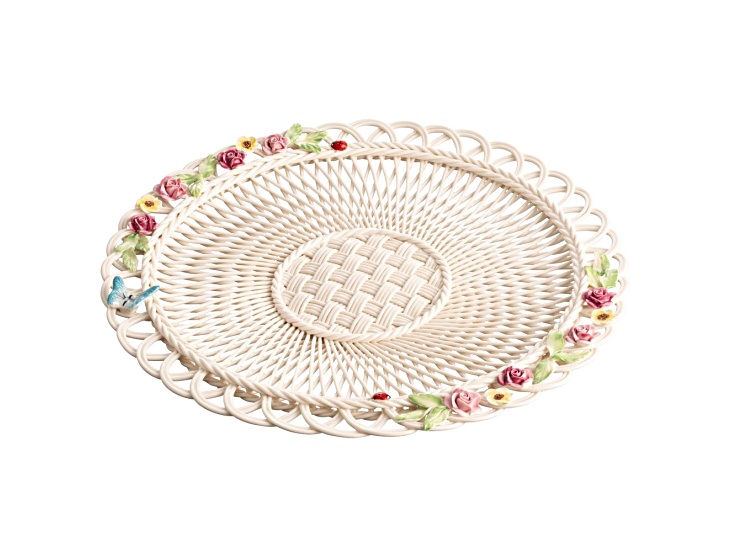 Belleek Summer Basket Cup and Saucer