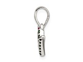 Sterling Silver Polished Red, White and Green CZ Joy Pendant