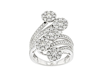 Picture of White Lab-Grown Diamond 14k White Gold Bypass Ring 2.00ctw