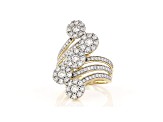 White Diamond 14k Yellow Gold Bypass Ring 2.00ctw