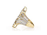 White Diamond 14k Yellow Gold Bypass Ring 2.00ctw