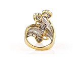 White Diamond 14k Yellow Gold Bypass Ring 2.00ctw