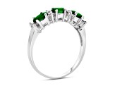 0.75ctw Emerald and Diamond Band Ring in 14k White Gold