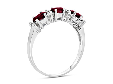 0.90ctw Ruby and Diamond Band Ring in 14k White Gold