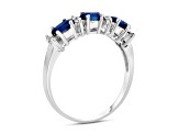 1.05ctw Sapphire and Diamond Band Ring in 14k White Gold