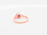 6mm Round Amethyst 18K Rose Gold Over Sterling Silver Ring, 0.73ctw