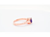 6mm Round Amethyst 18K Rose Gold Over Sterling Silver Ring, 0.73ctw