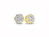 0.50cttw Diamond Cluster Earring set in 14k Yellow Gold