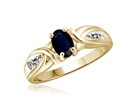 Black Sapphire 14K Gold Over Sterling Silver Ring 0.56ctw