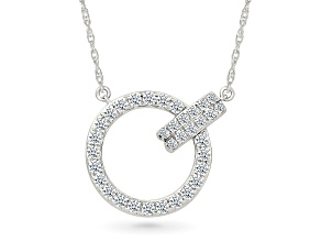 White Diamond Rhodium Over Sterling Silver Station Necklace 0.50ctw