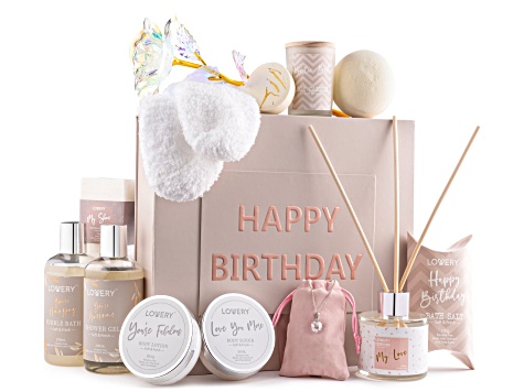 Lovery Birthday Gift Basket - 20 pc Luxury Birthday Spa Gift Box