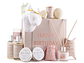 Lovery Birthday Gift Basket - 20 pc Luxury Birthday Spa Gift Box