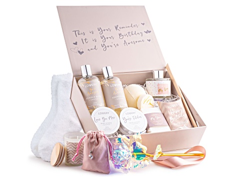 Lovery Box Lovery Birthday Gift Basket - 20 pc Luxury Birthday Spa Gift Box ...