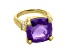 Judith Ripka 10.00ct Amethyst and 0.30ctw Bella Luce® Diamond Simulant 14k Gold Clad Cocktail Ring