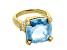 Judith Ripka 10.00ct Sky Blue Topaz & 0.30ctw Bella Luce® Diamond Simulant 14k Gold Clad Ring
