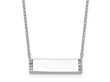 Picture of Rhodium Over Sterling Silver Polished Cubic Zirconia Bar Necklace