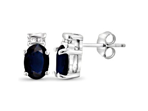 Black Sapphire Rhodium Over Sterling Silver Earrings
1.15ctw