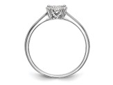 Rhodium Over 14K White Gold Diamond Cluster Engagement Ring 0.23ctw