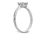 Rhodium Over 14K White Gold Diamond Cluster Engagement Ring 0.23ctw