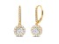 White Cubic Zirconia 14k Yellow Gold Earrings With Velvet Gift Box 2.00ctw