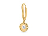 White Cubic Zirconia 14k Yellow Gold Earrings With Velvet Gift Box 2.00ctw